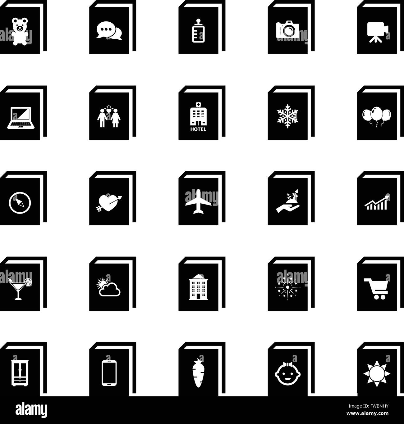 Book Icon Education Literature Black And White Stock Photos Images 