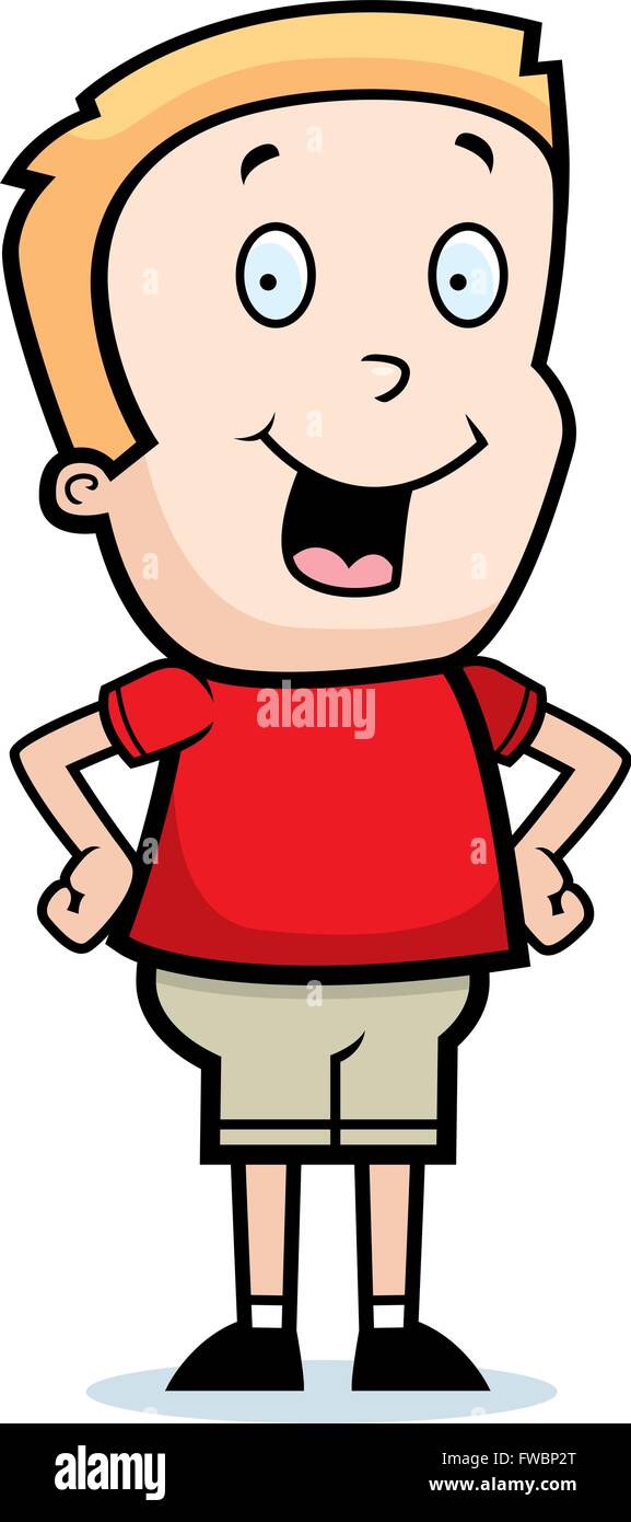 A happy cartoon child standing and smiling Stock Vector Image & Art - Alamy