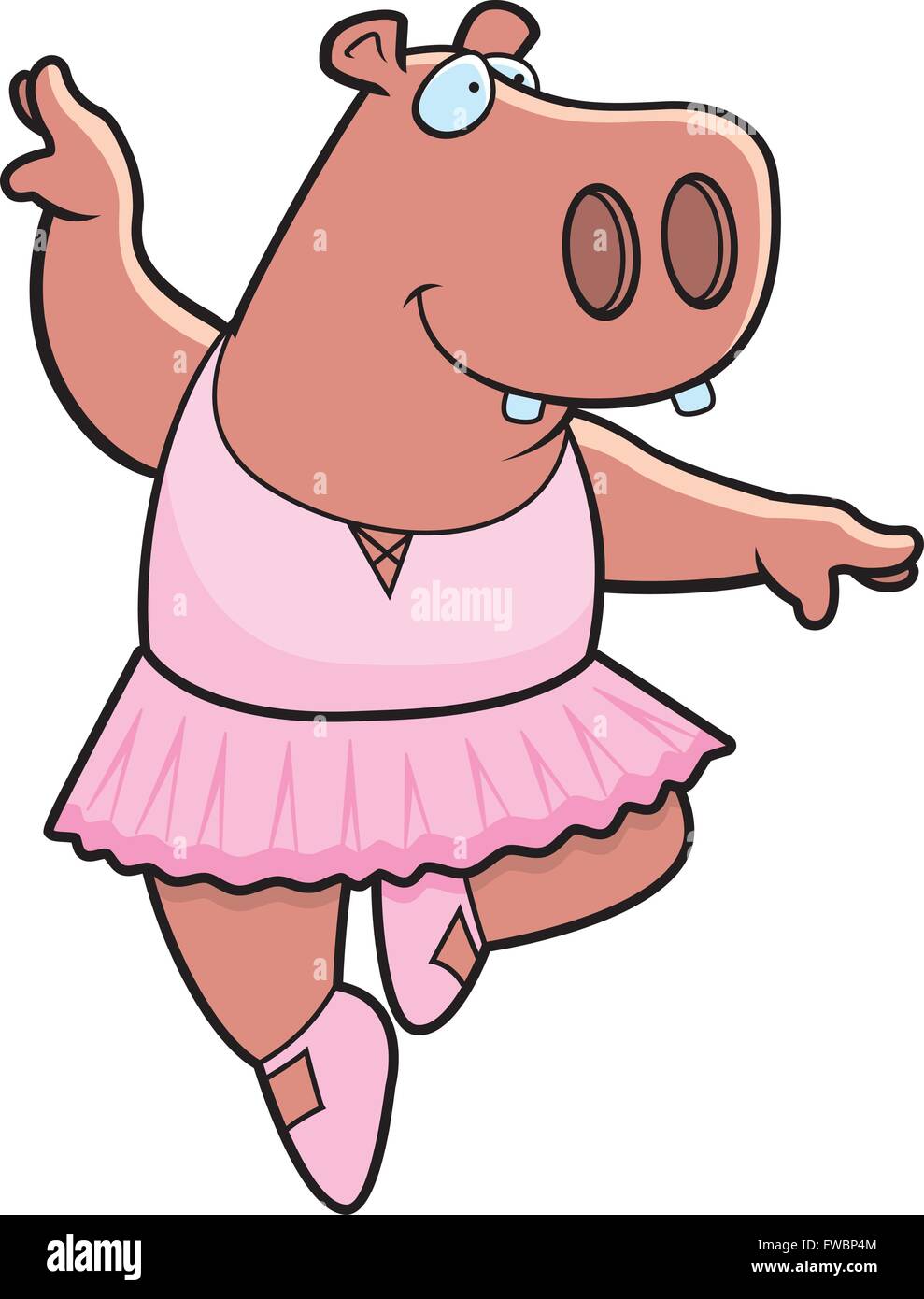 A happy cartoon hippo ballerina in a tutu Stock Vector Image & Art - Alamy