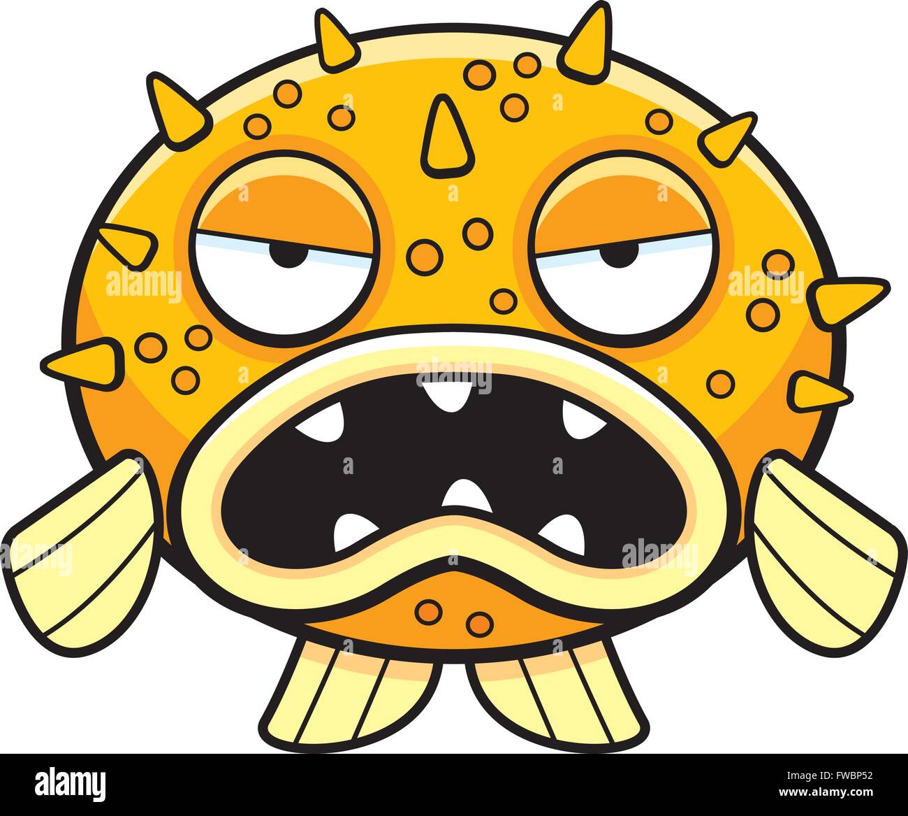 Download Vector Illustration Angry Fish Cartoon Cut Out Stock ...