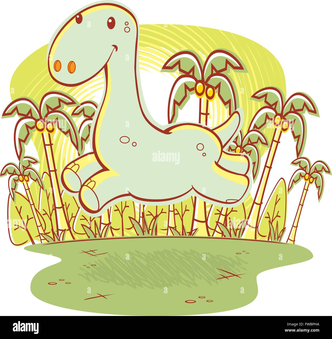 Vector Jumping Dino Stock Illustration - Download Image Now