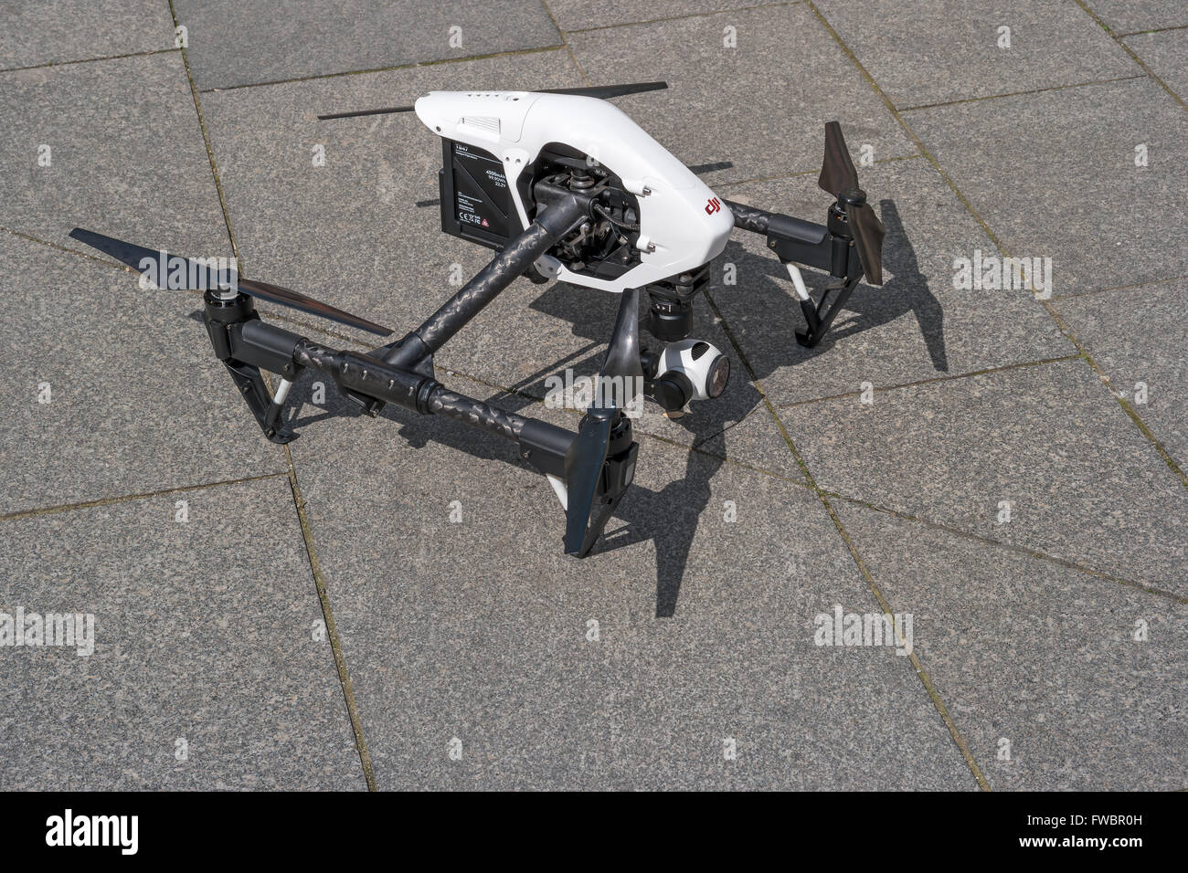 Zrenjanin, SERBIA: April  2016, Image of the Dji Inspire 1 drone UAV quadcopter which shoots 4k video and 12mp still images Stock Photo