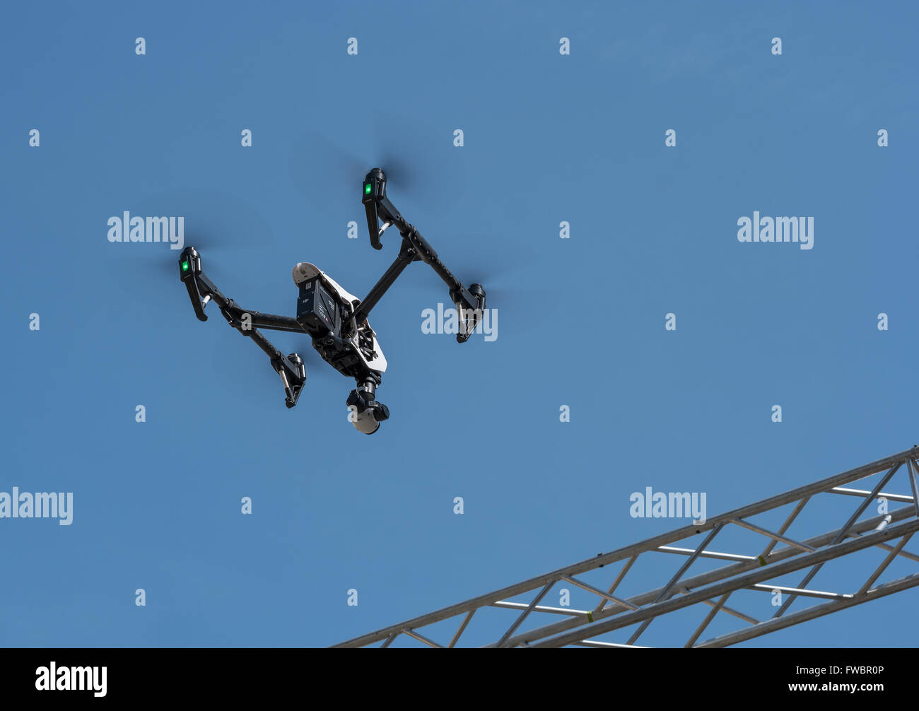 Zrenjanin, SERBIA: April  2016, Image of the Dji Inspire 1 drone UAV quadcopter which shoots 4k video and 12mp still images Stock Photo