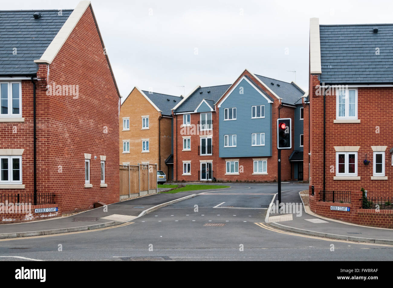 New housing on brownfield site in King's Lynn.  Former site of demolished Pilot cinema. Stock Photo