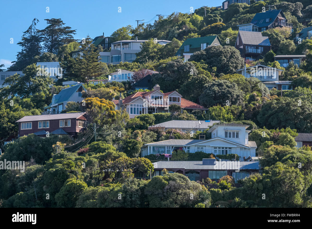 Residential area on Sumner Beach in Christchurch, South Island, New