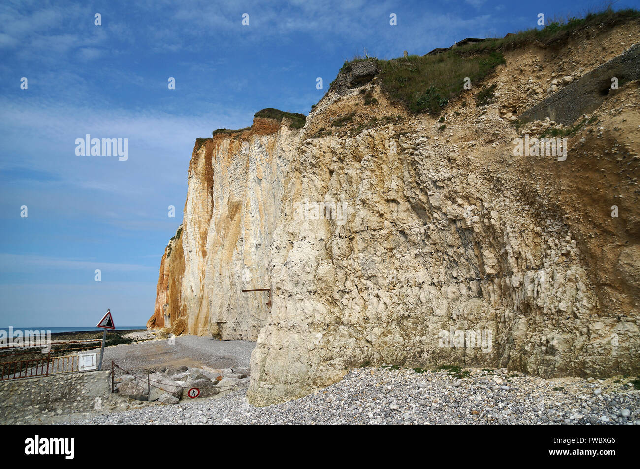 White cliffs at the coast of Normandy, protected area. Stock Photo