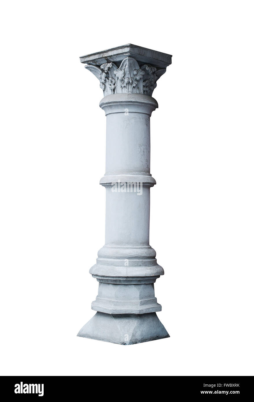 architectural column in classical style isolated on white background Stock Photo