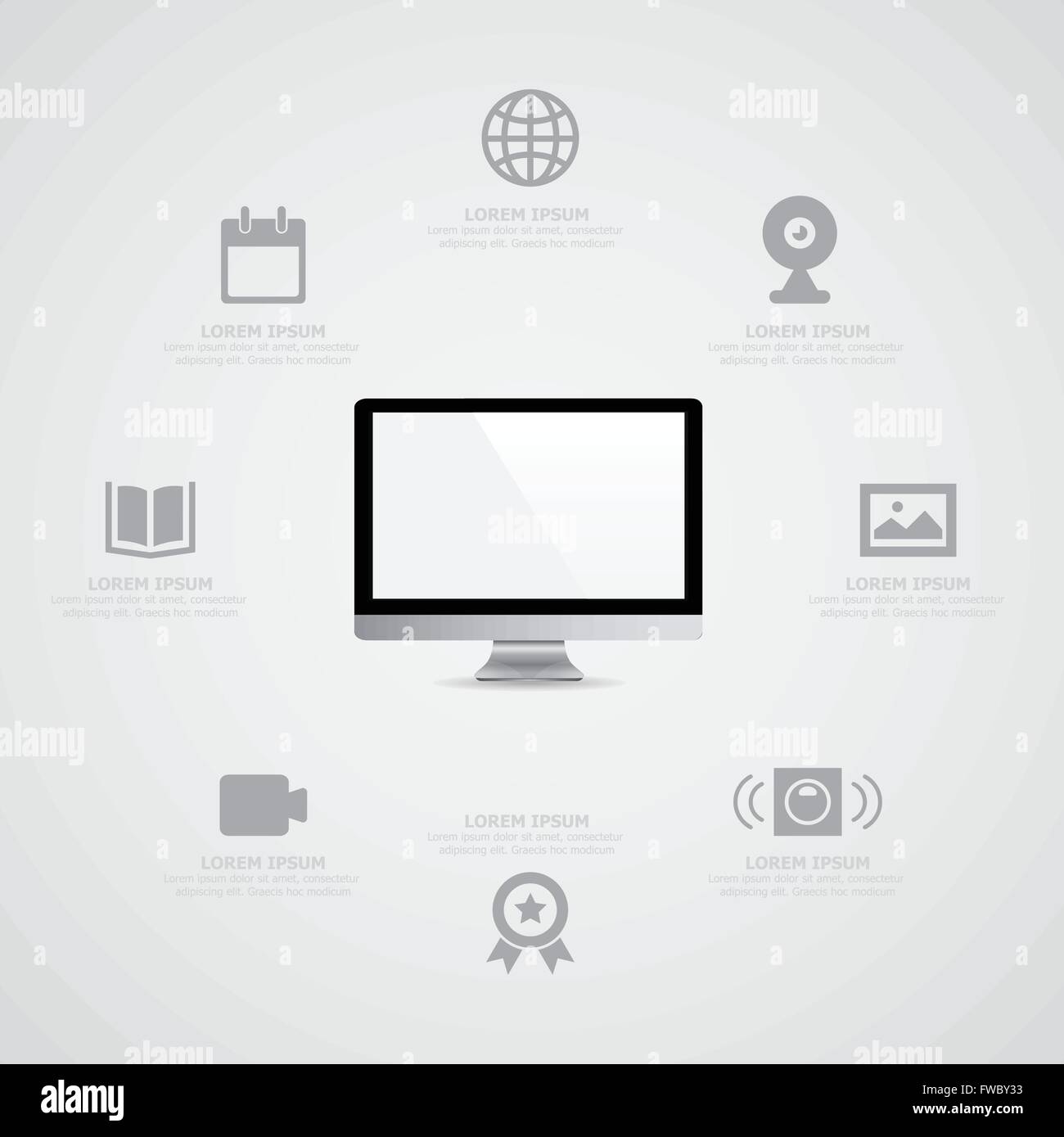 Monitor icon background Stock Vector