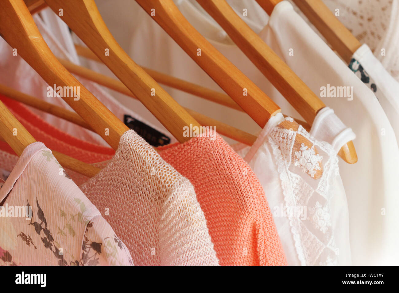 collection of women's clothes Stock Photo Alamy
