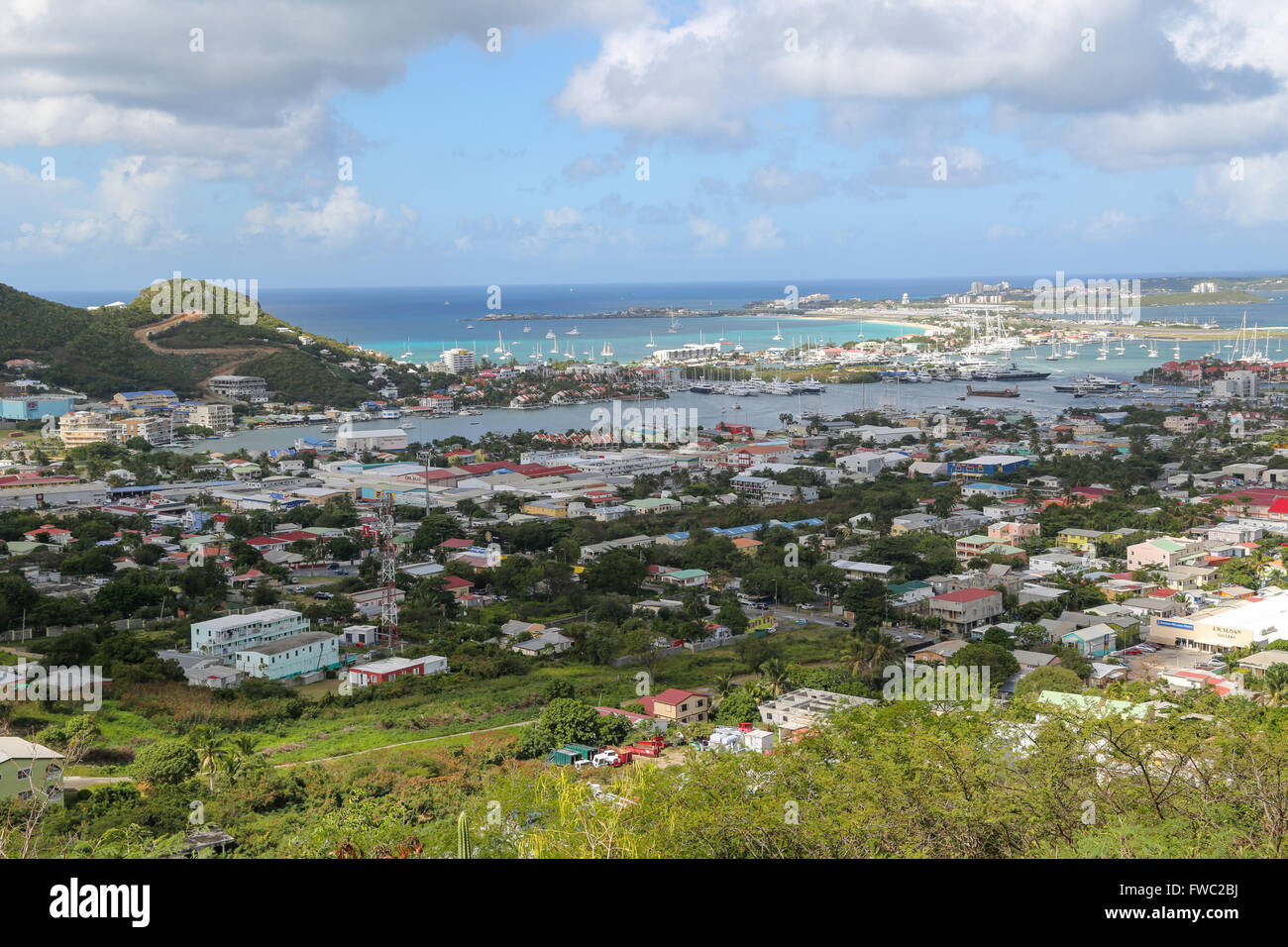 Cole Bay and Simpson Bay, Sint Maarten Stock Photo Alamy