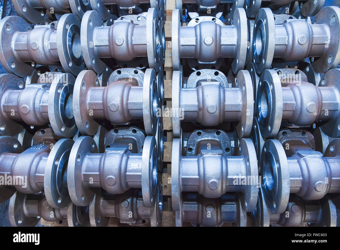 Industrial background from part of valves Stock Photo