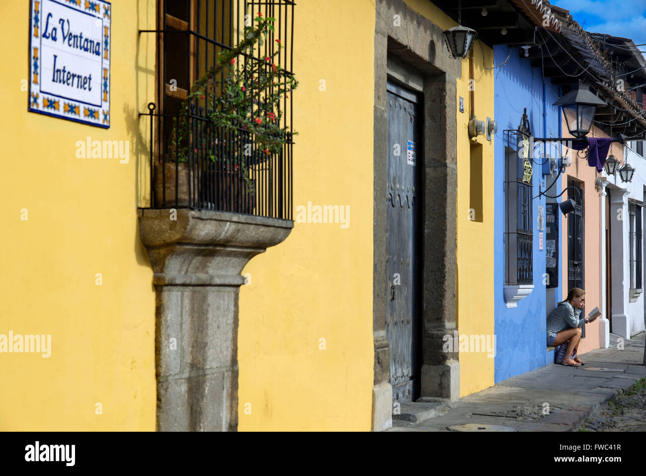 Antigua, UNESCO World Heritage Site, Guatemala, Central America. Colonial architecture, Antigua City Stock Photo