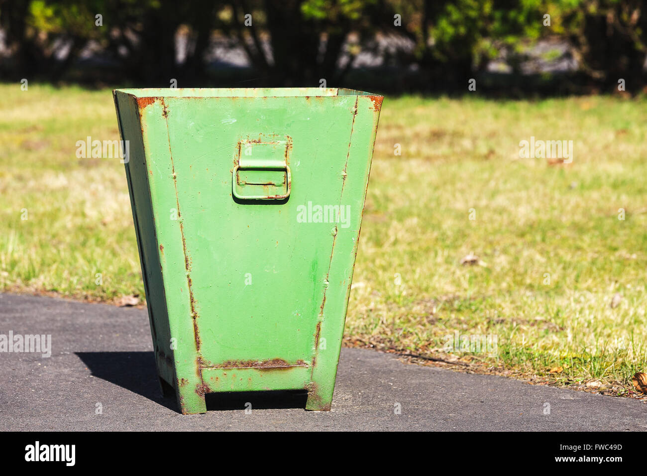 Metal bin for waste collection Stock Photo Alamy