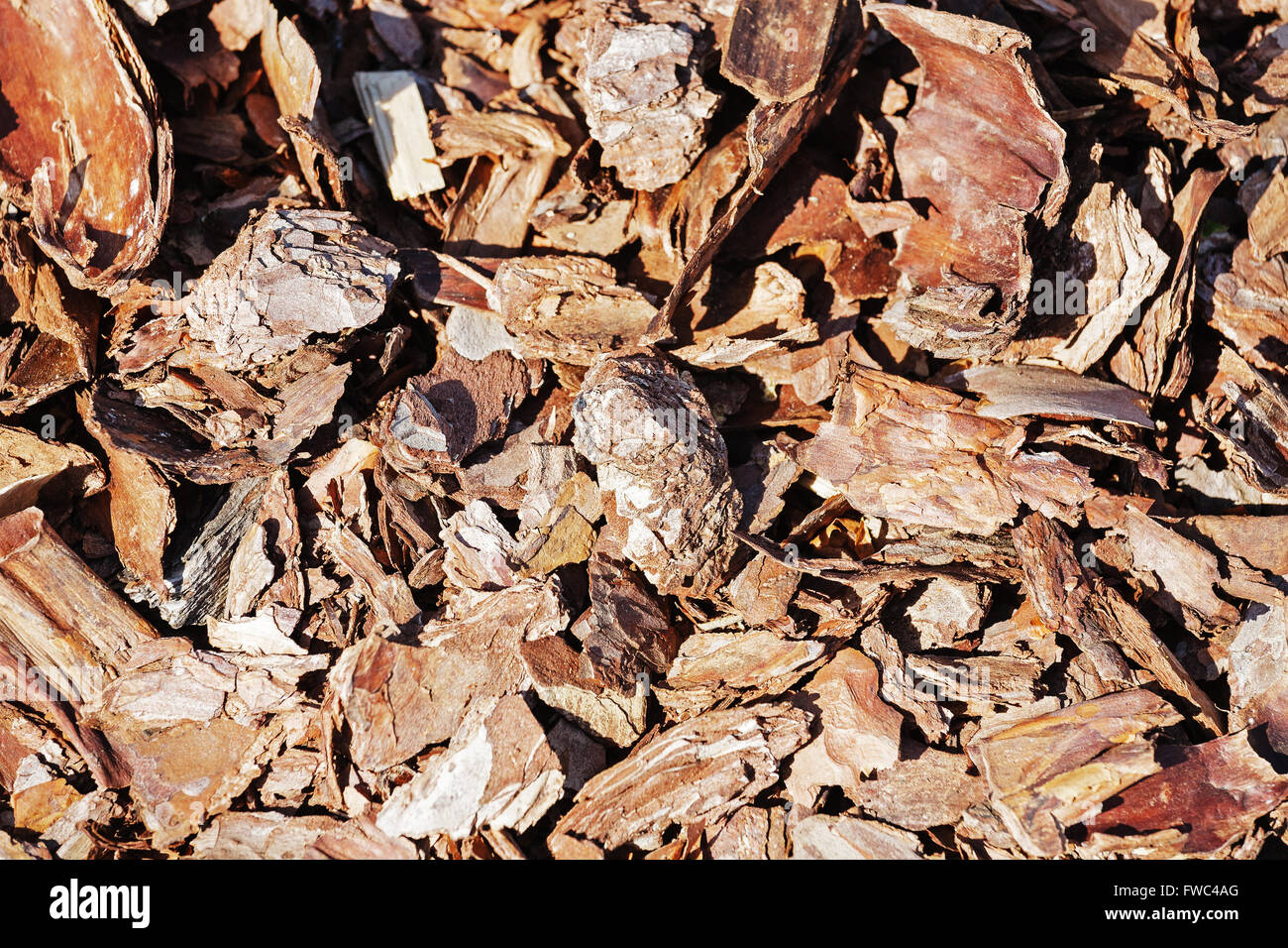 Wooden shavings for garden Stock Photo Alamy