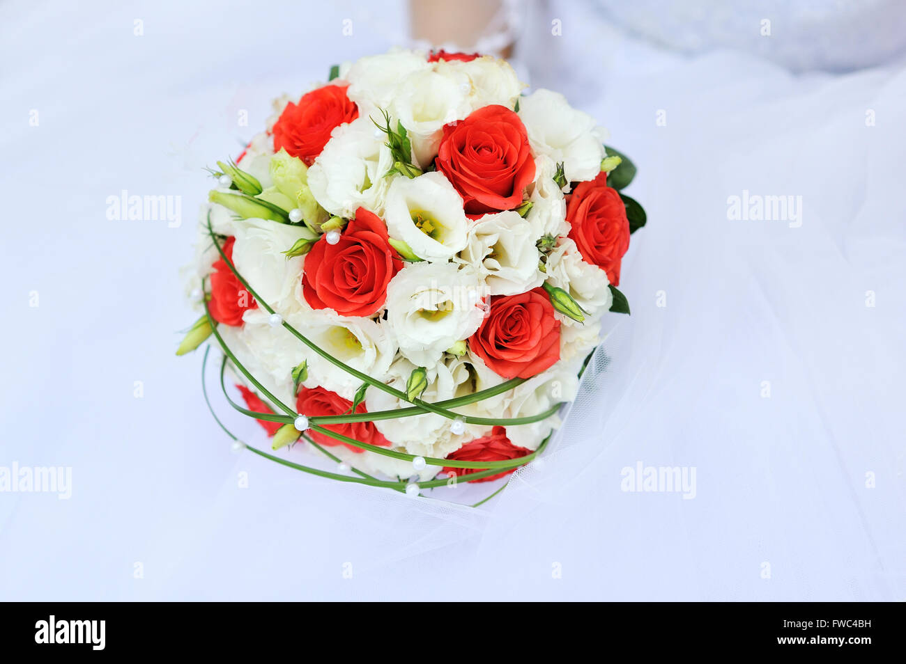 wedding bouquet on white background Stock Photo - Alamy