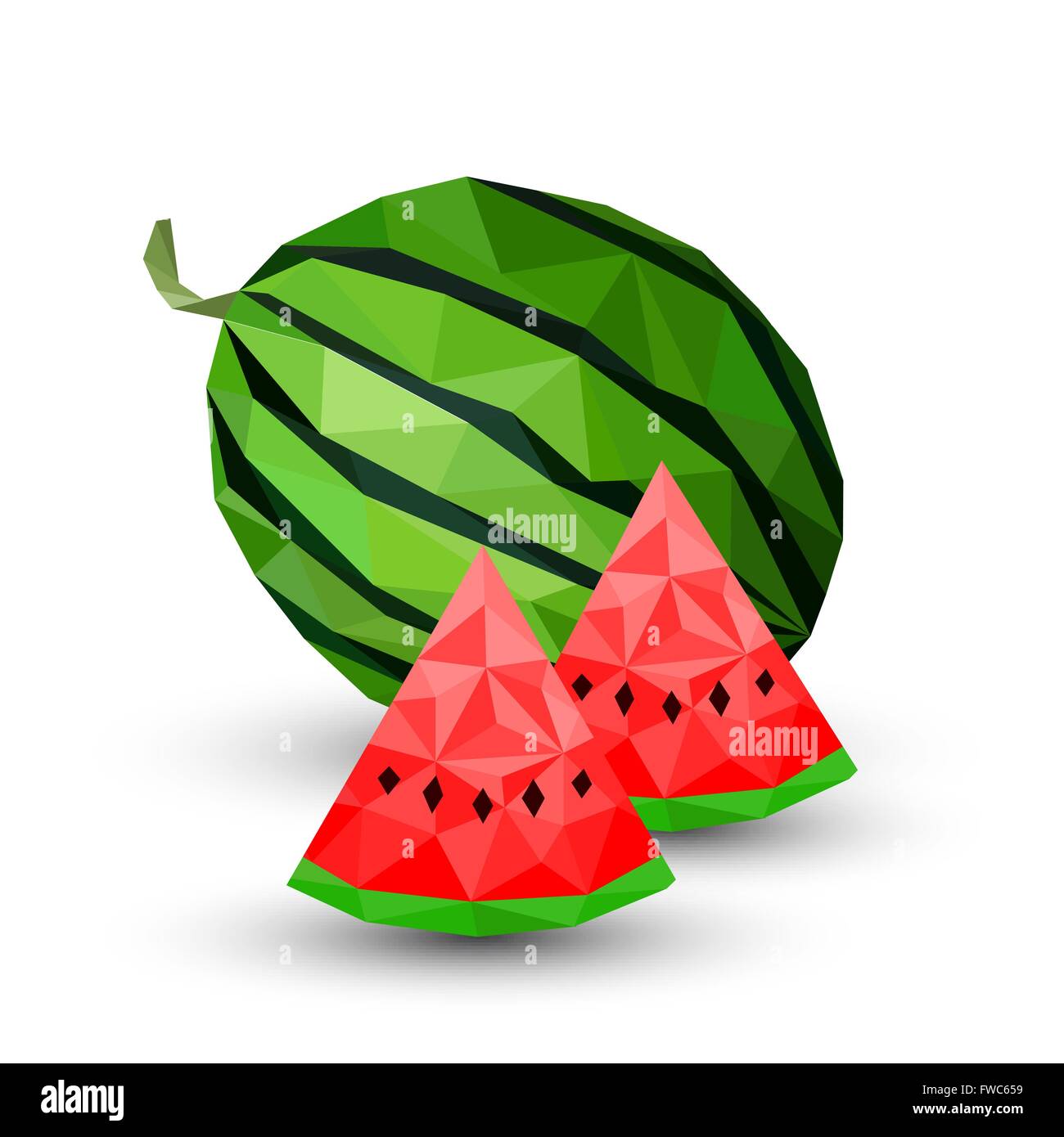 Watermelon healthy fruit Geometric illustration Stock Vector Image ...