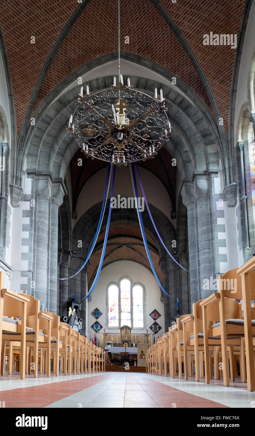 St. Nicholas Church, Messines, Belgium. Used as a German headquarters during the battle of Messines in World War 1. Stock Photo