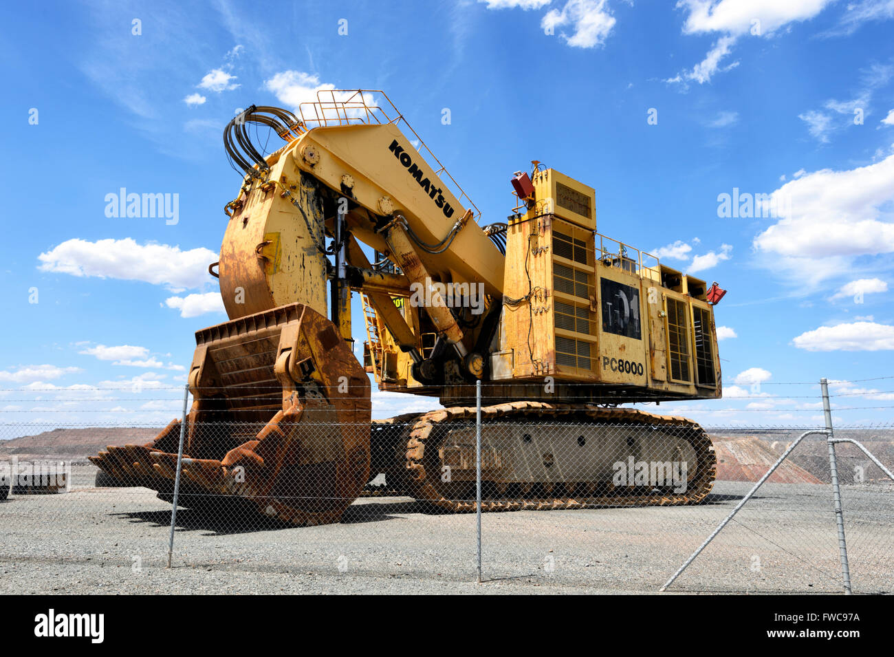 Komatsu-PC8000 Face Shovel, Kalgoorlie Super Pit, Gold Mine, Western Australia Stock Photo