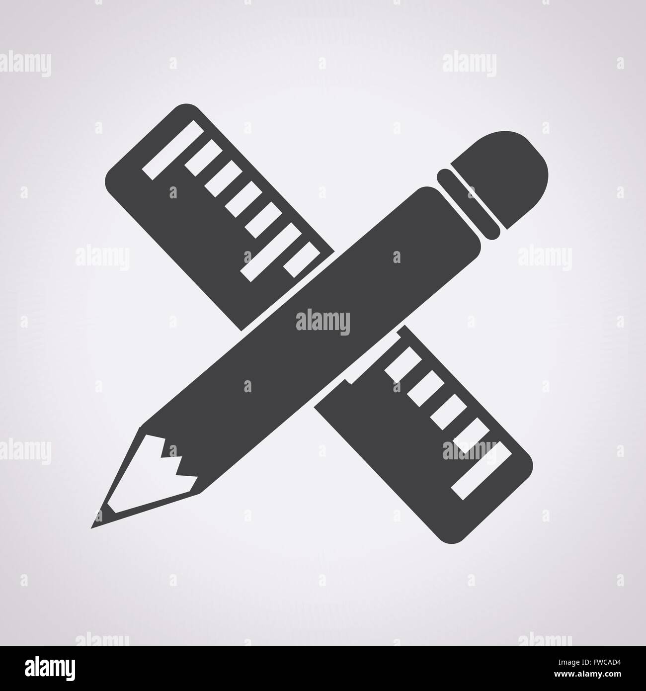 Pencil with ruler icon Stock Vector Image & Art - Alamy