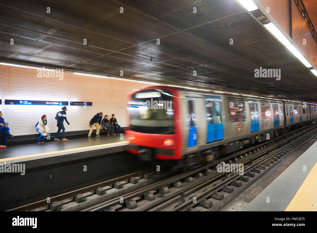 Baixa Chiado Metro Station, Lisbon, Portugal, Europe Stock Photo