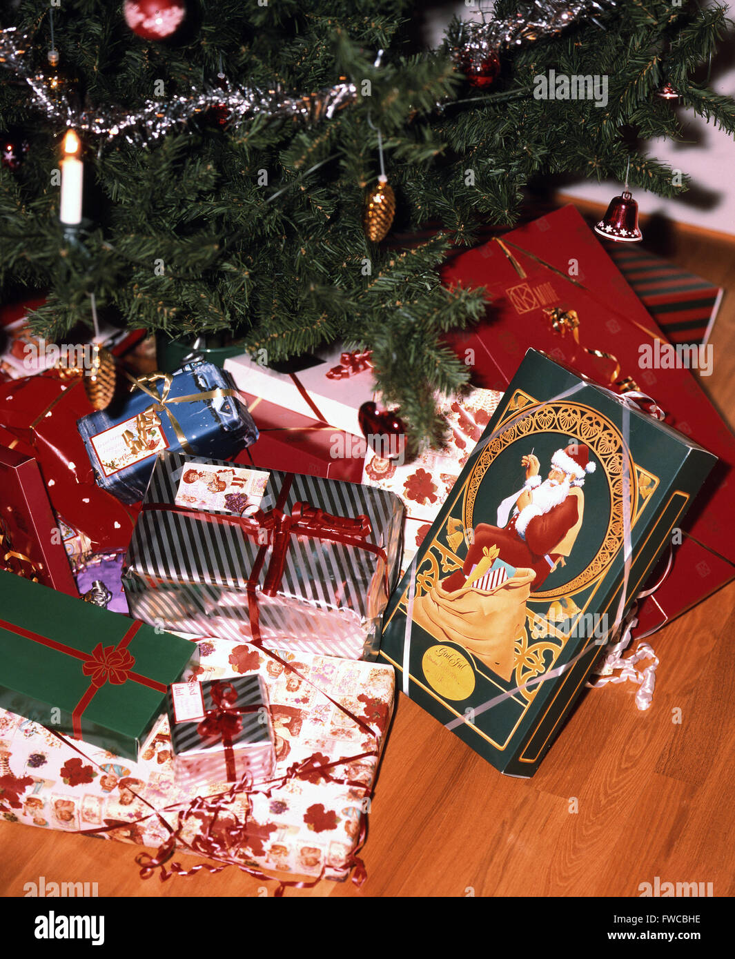 Christmas gifts under the Christmas tree Stock Photo