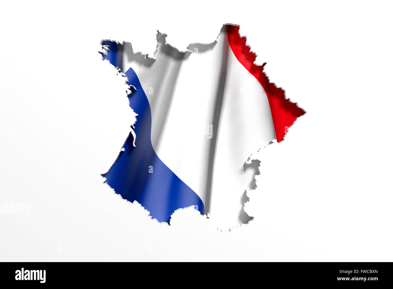 3d rendering of France map and flag on white background Stock Photo - Alamy