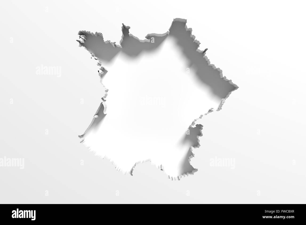 3d rendering of a France map on white background Stock Photo - Alamy