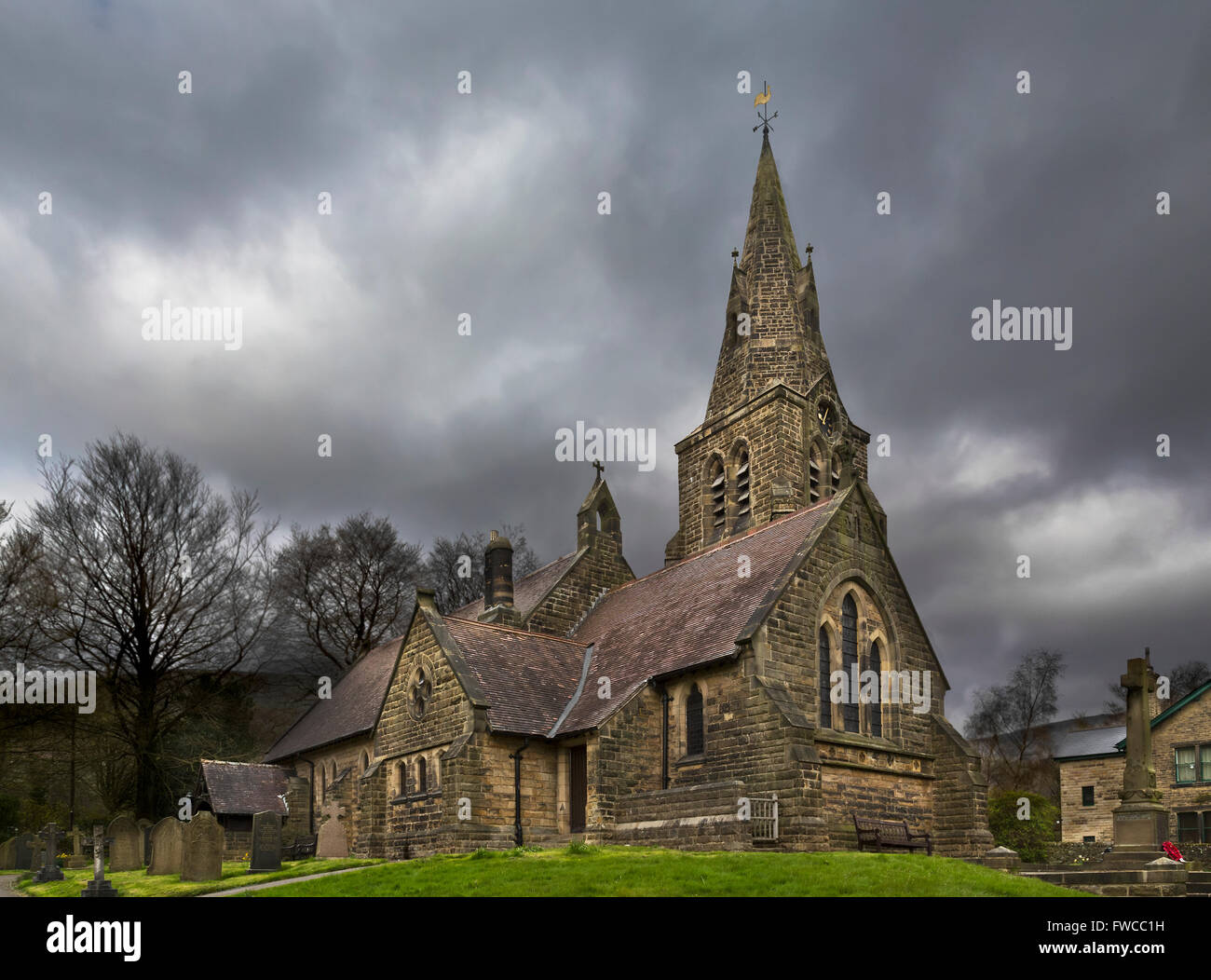 Holy & Undivided Trinity church in Edale,Derbyshire England. Stock Photo