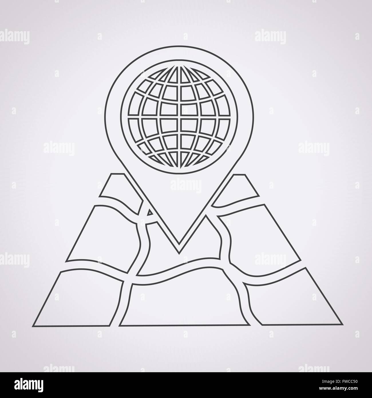 pointer with Map icon Stock Vector Image & Art - Alamy