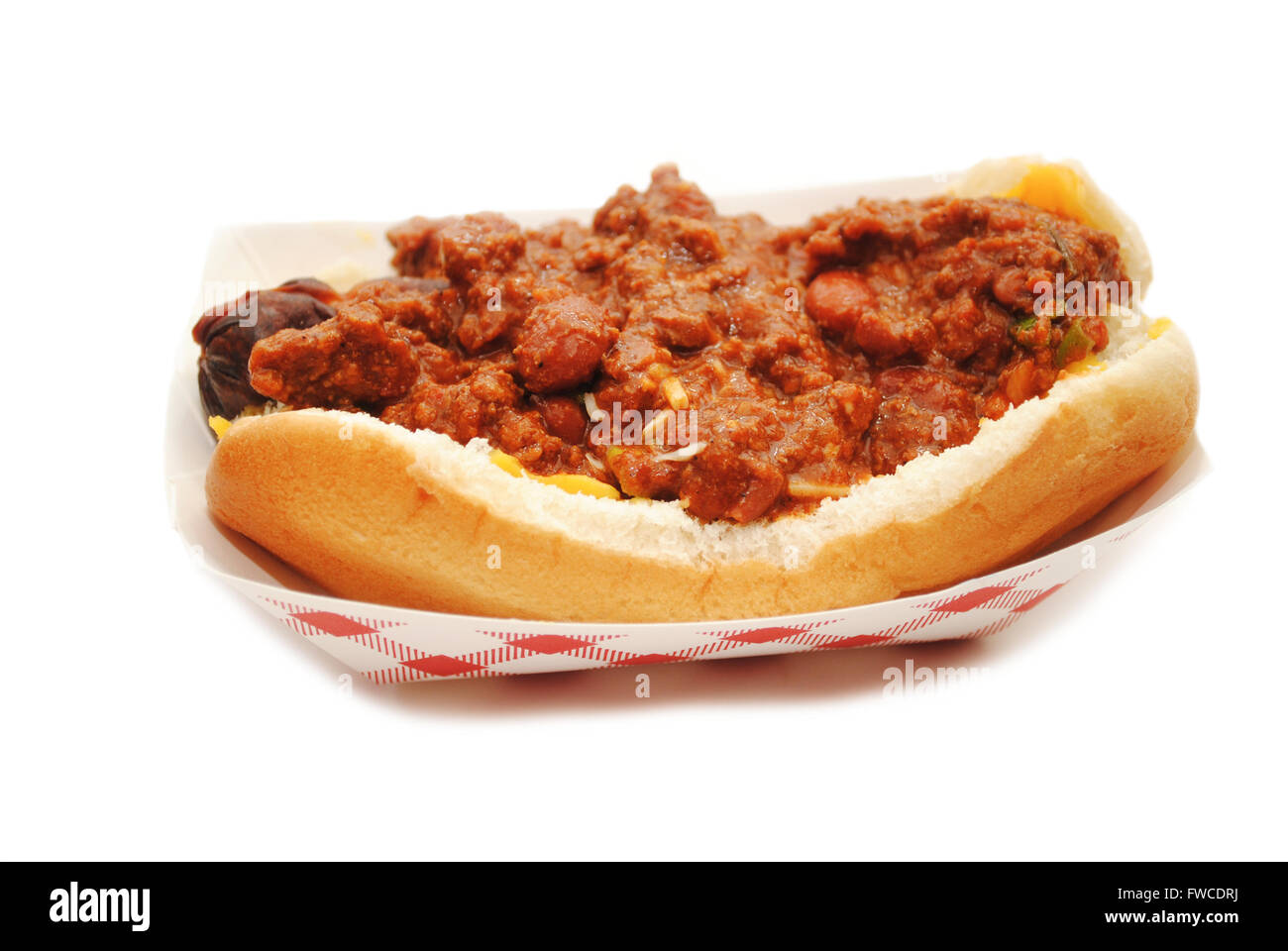 Take-Out Chili Dog Stock Photo