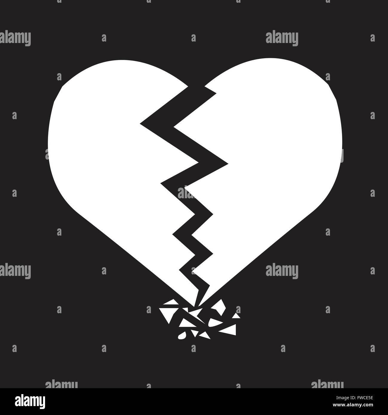 Broken Heart Icon Stock Vector Image & Art - Alamy