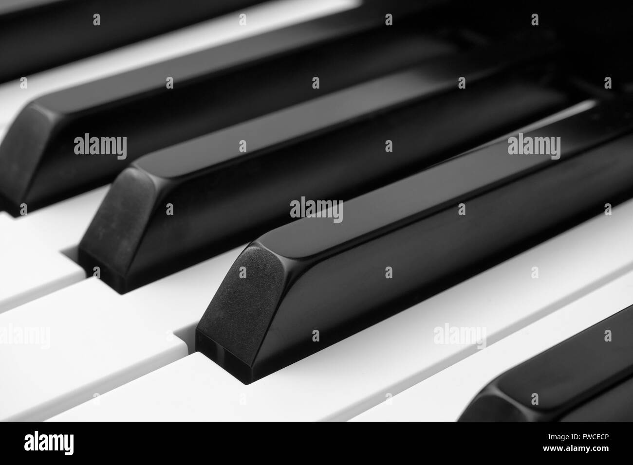 Piano keyboard. Black and white. Close up Stock Photo Alamy