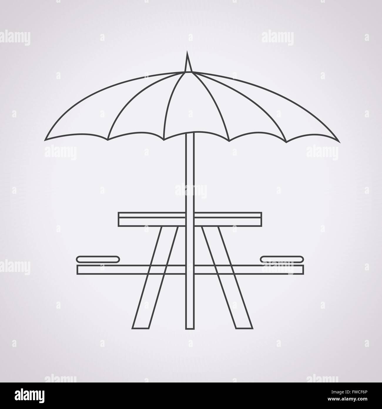 umbrella with picnic table icon Stock Vector Image & Art - Alamy