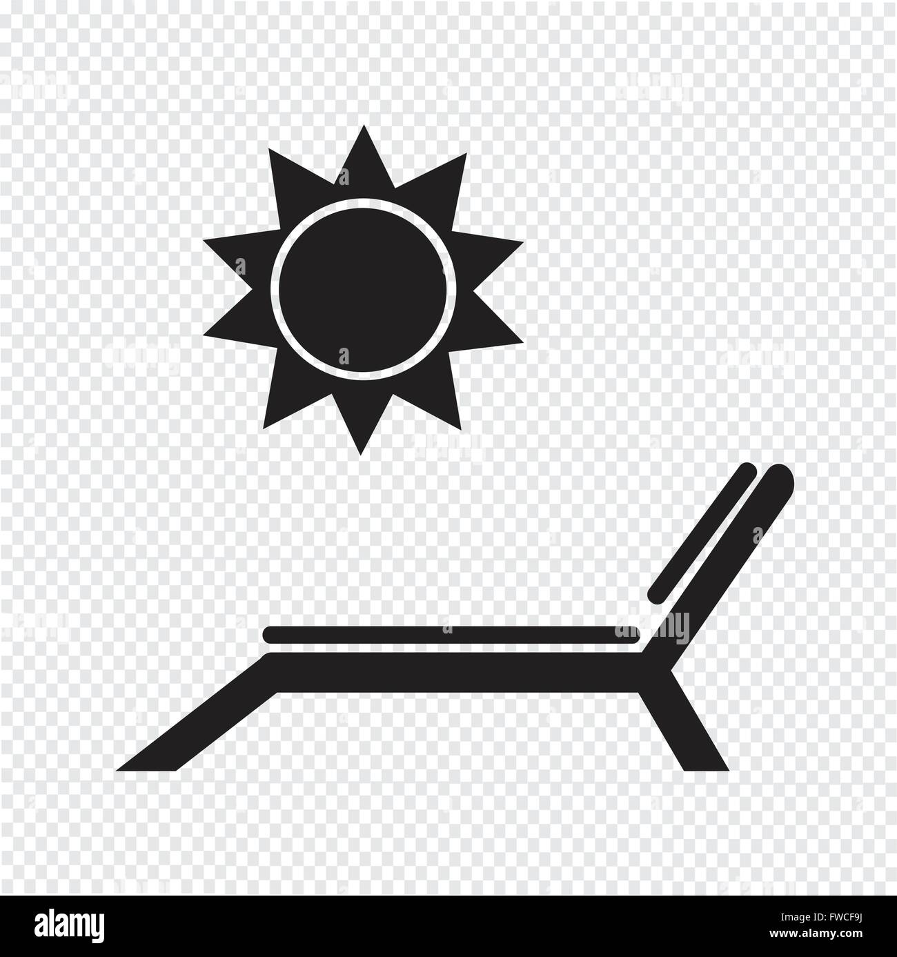 Beach chair with sun icon Stock Vector Image & Art - Alamy