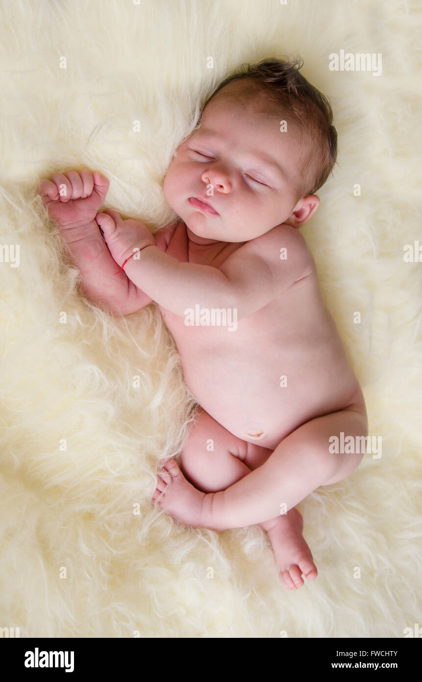 Newborn sleeping Stock Photo