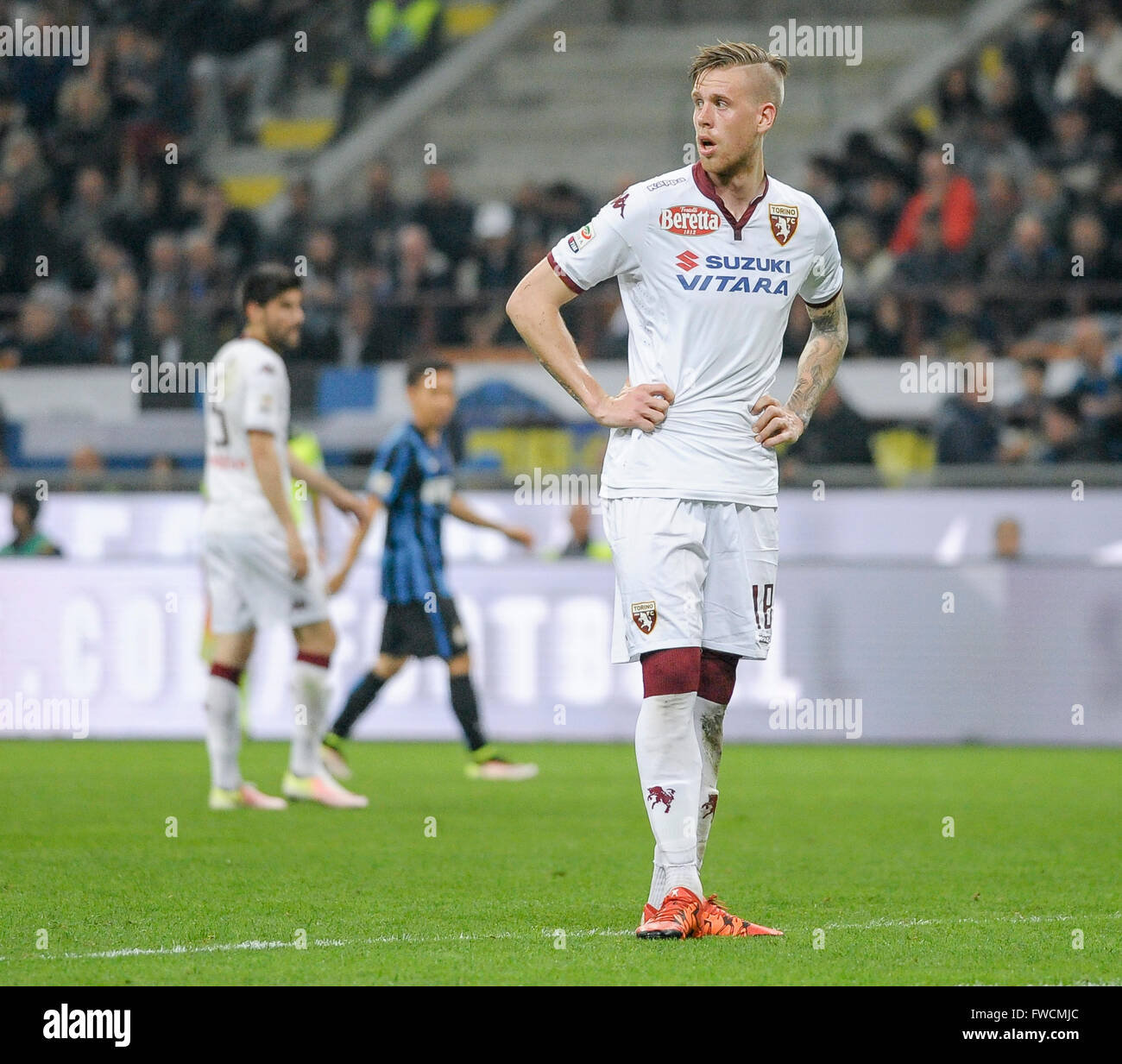 Milan, Italy. 3 April, 2016: Pontus Jansson during the Serie A Match between FC Internazionale and Torino FC at Giuseppe Meazza stadium. Credit:  Nicolò Campo/Alamy Live News Stock Photo