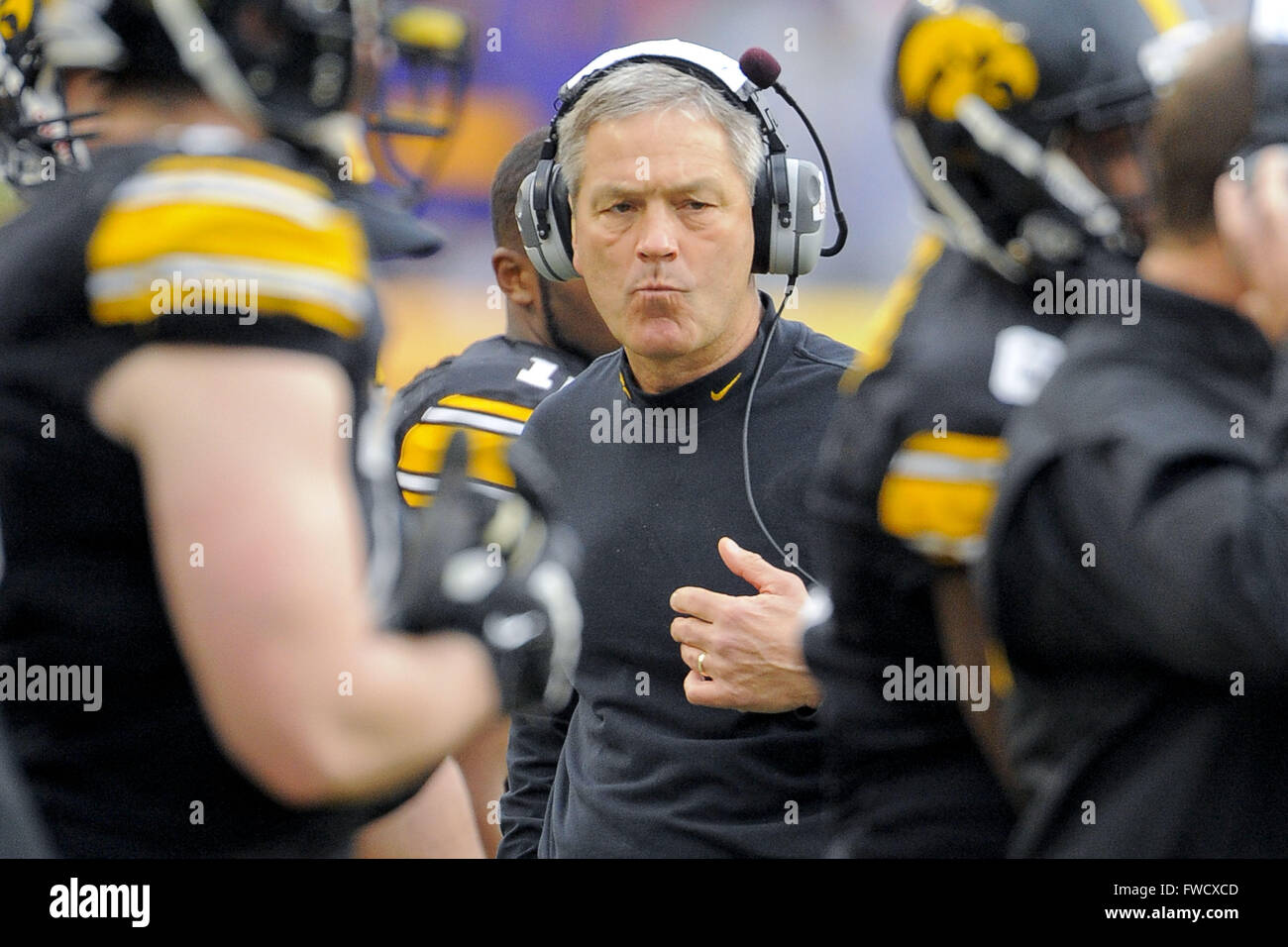Tampa, FL, USA. 1st Jan, 2014. Iowa Hawkeyes head coach Kirk Ferentz