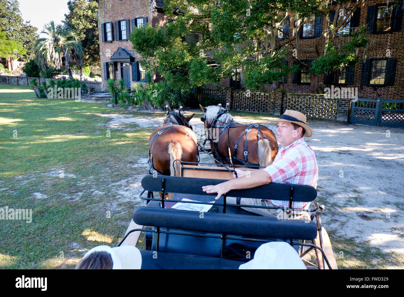 Horsedrawn carriage tour at Middleton Place, Charleston, South
