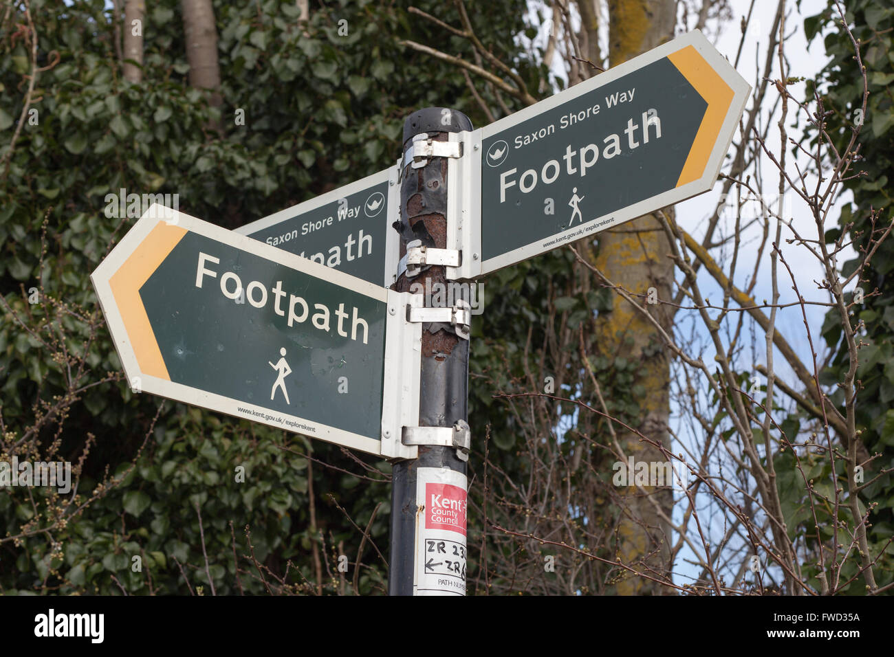 Public Footpath signs. Stock Photo