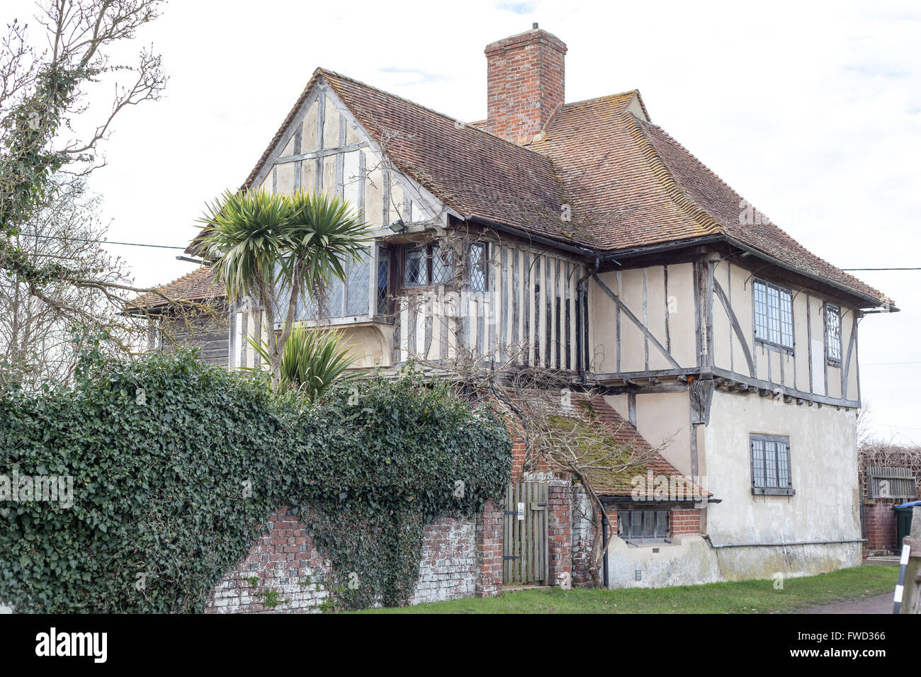 Ancient country farm house or manor house in Kent. Stock Photo