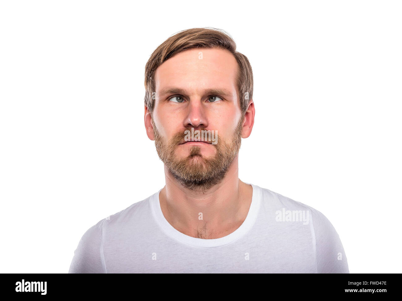 Man with his eyes crossed isolated on white Stock Photo Alamy