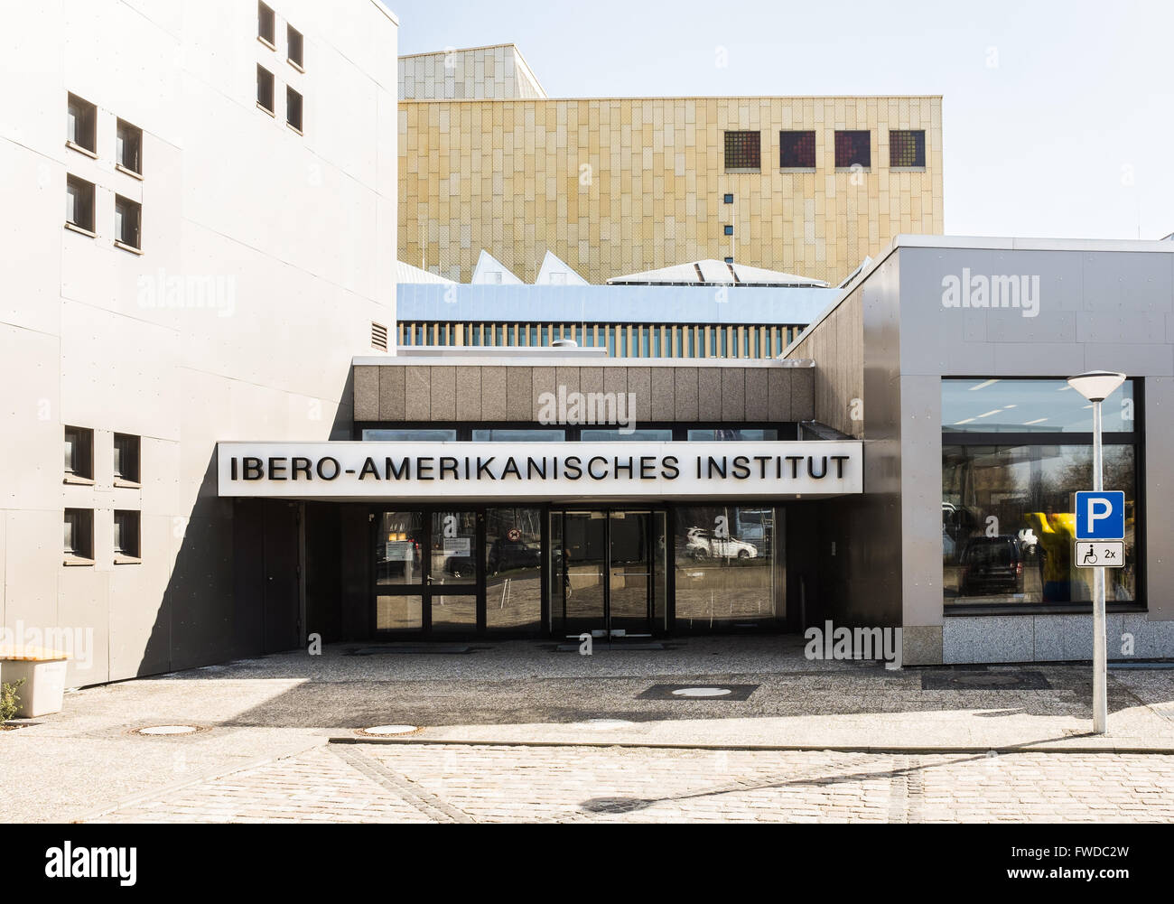 BERLIN, MARCH 16: Entrance to the 'Ibero-American Institute or IAI (German: Ibero-Amerikanisches Institut, Spanish: Instituto Ib Stock Photo