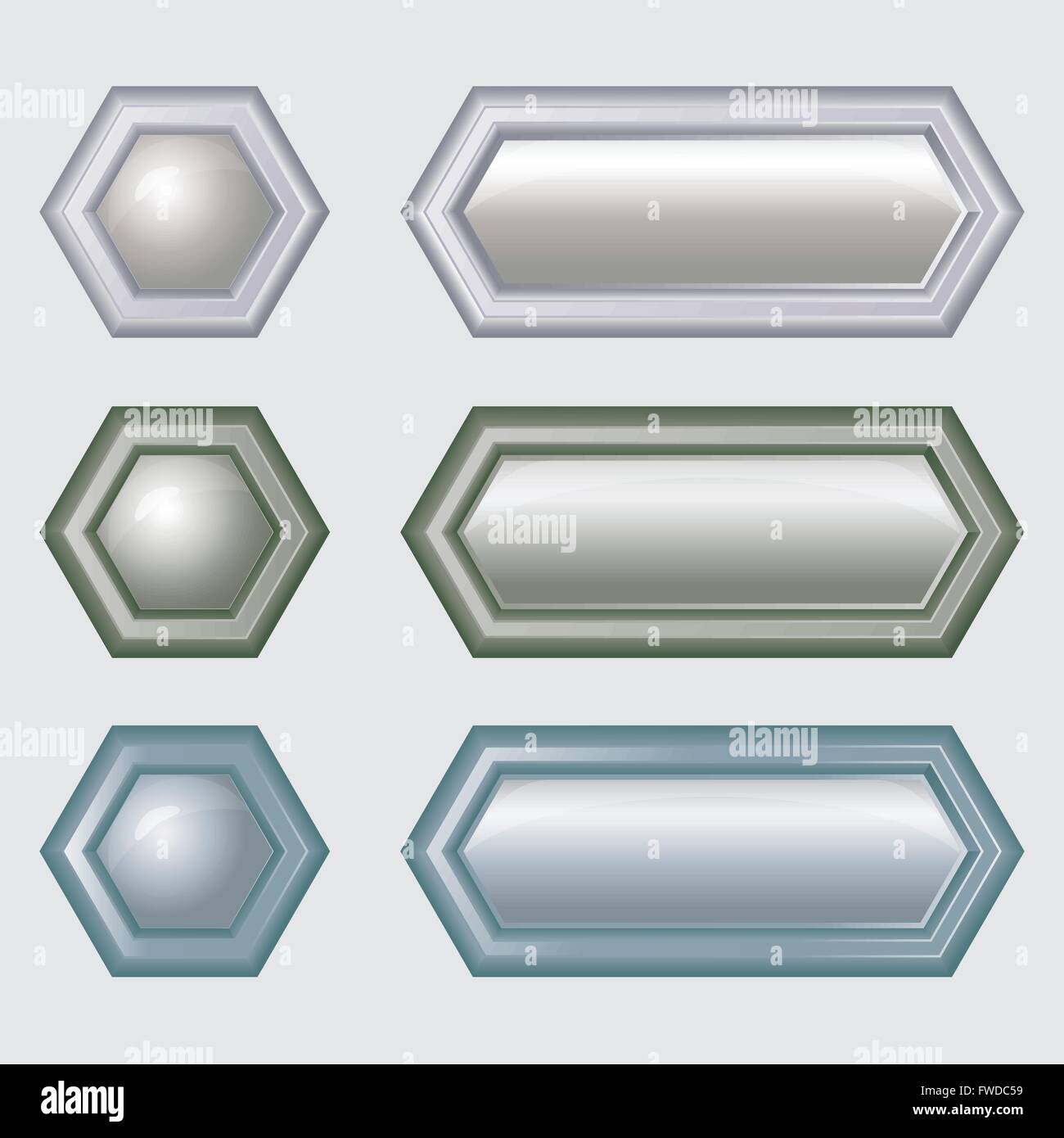 hexagonal buttons for web design - vector illustration Stock Vector ...