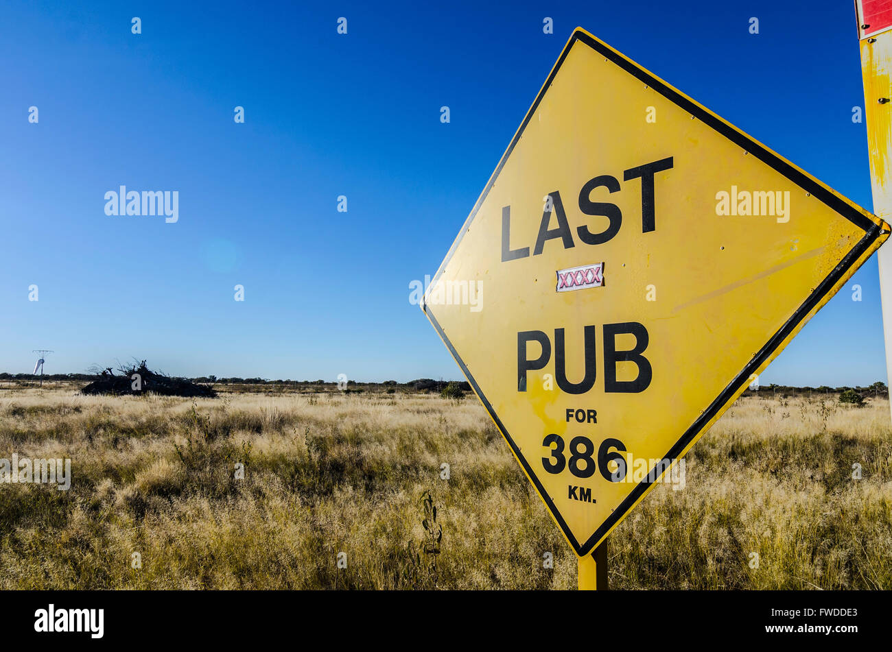 Last Pub Sign Windorah Queensland, Australia Stock Photo