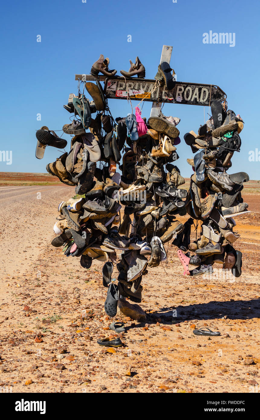 Shoe Tree Outback North of Birdsville on the Eyre Developmental Road