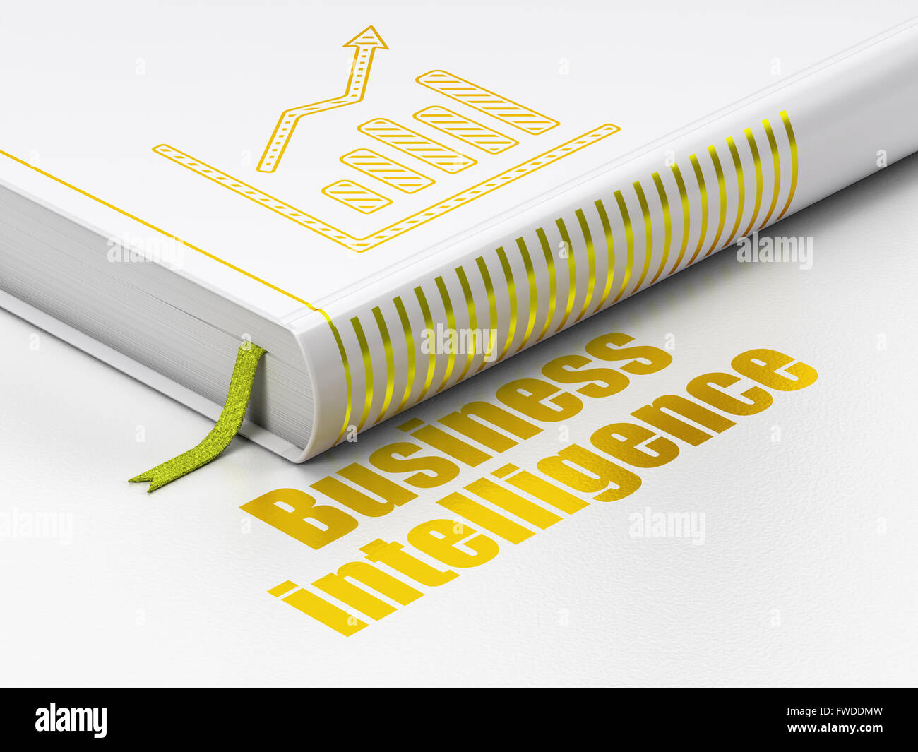 Finance concept: book Growth Graph, Business Intelligence on white ...