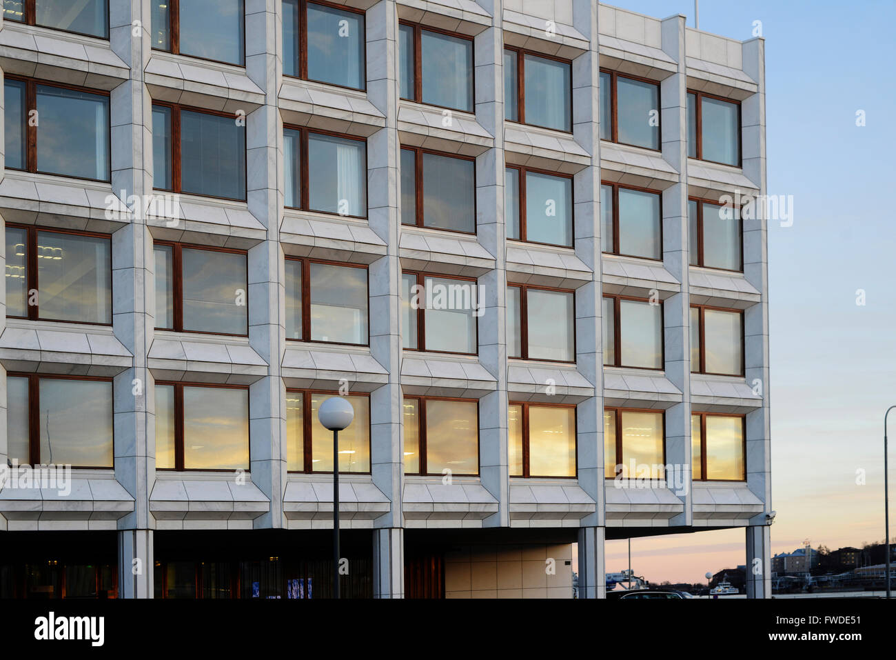 modern style office building in the setting sun Stock Photo