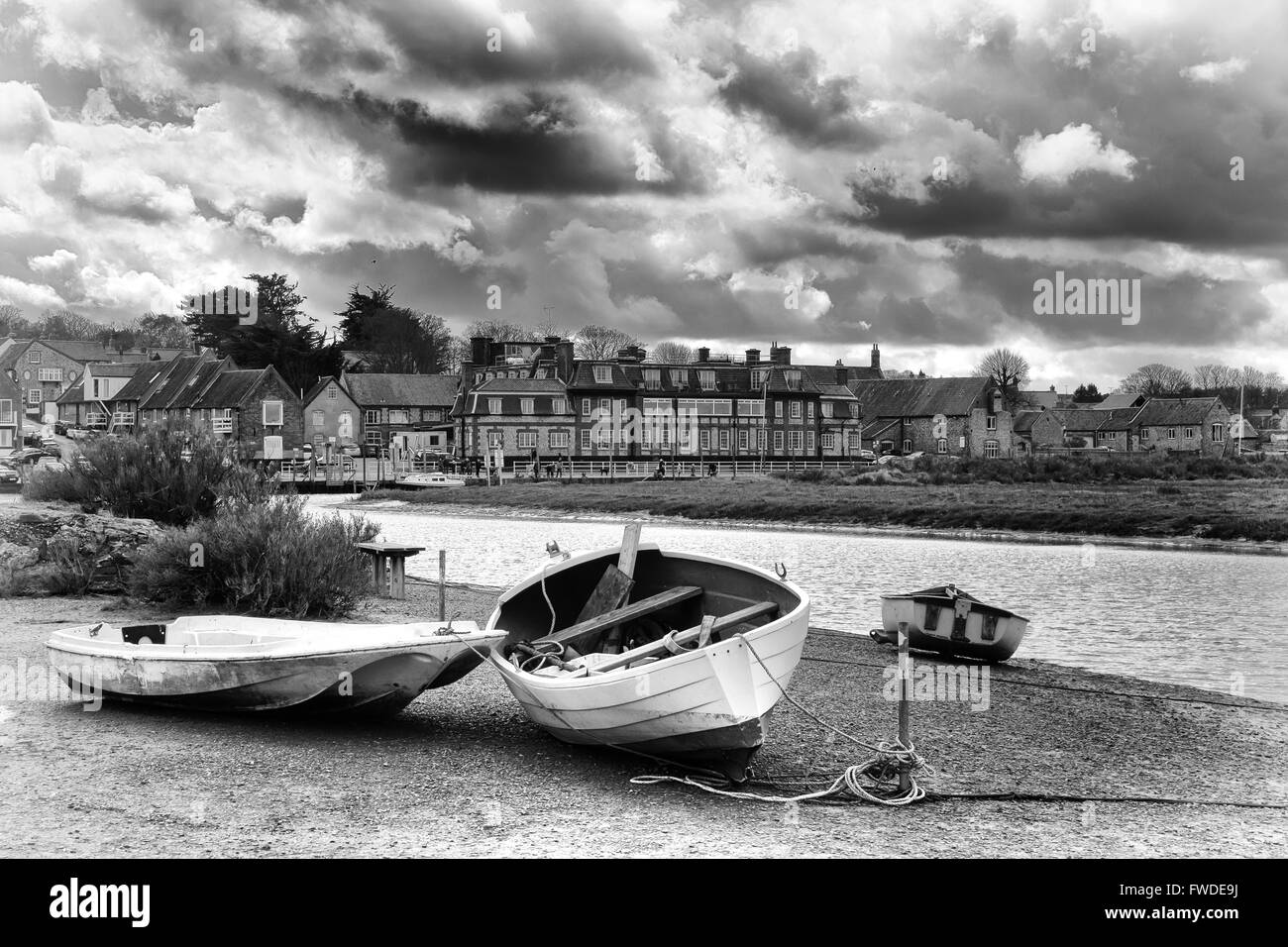 The Blakeney Hotel and harbour, North Norfolk. Stock Photo