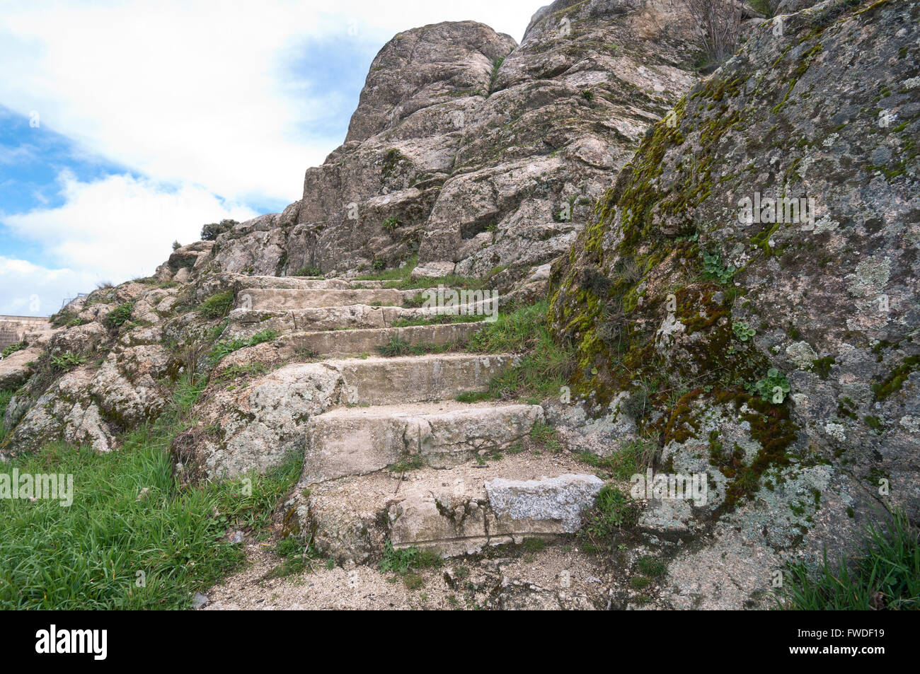 Stone stairs sculpted in granite rocks Stock Photo - Alamy