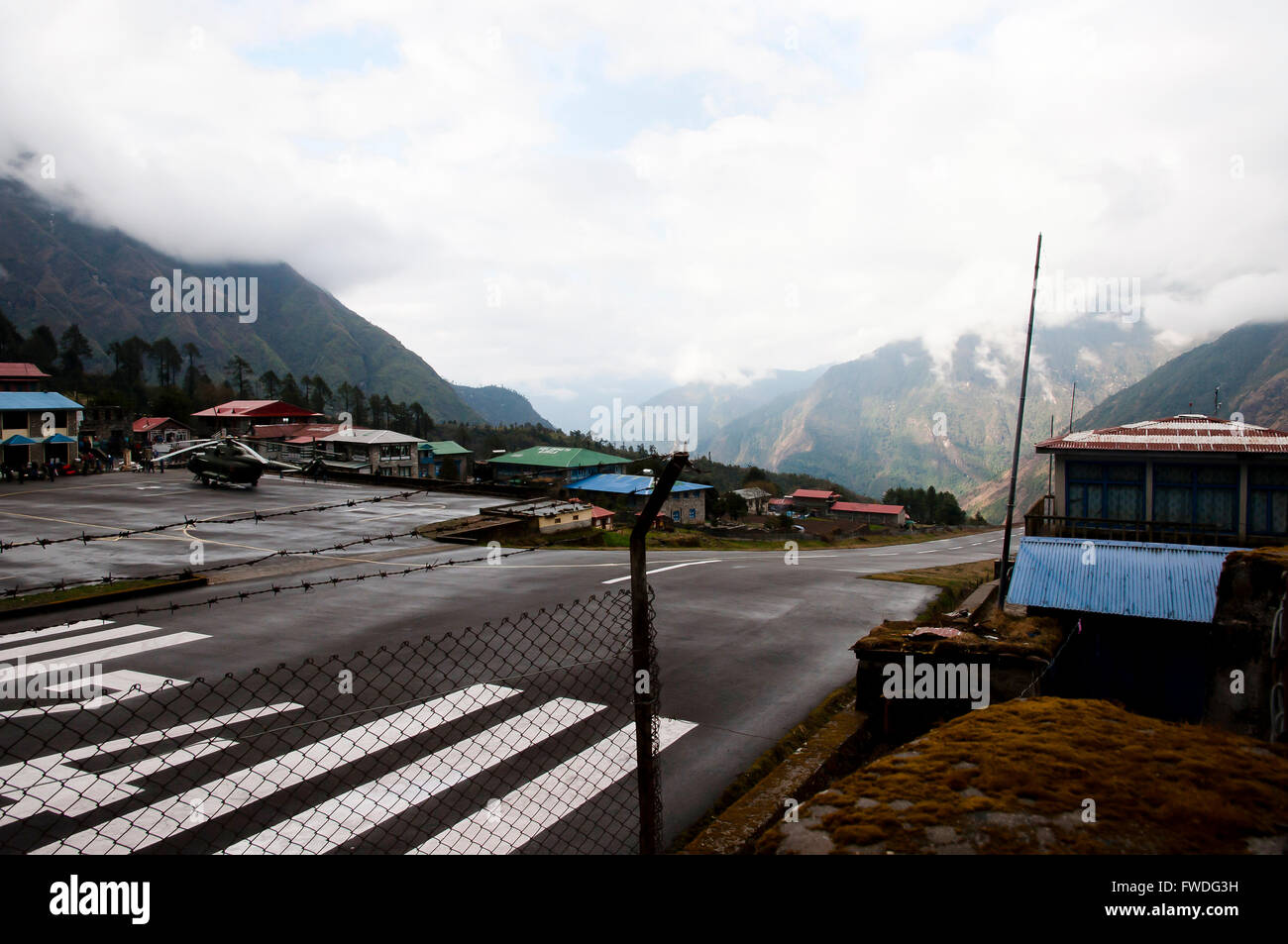 Dangerous Airport Strip - Lukla - Nepal Stock Photo